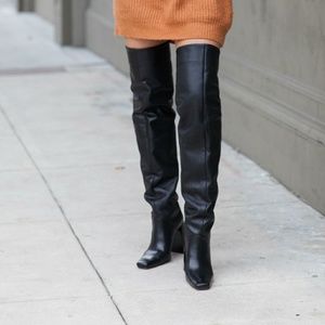 Zara over the knee black boots